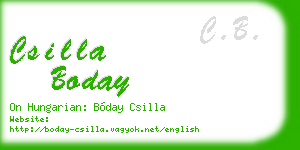 csilla boday business card