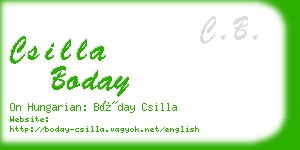 csilla boday business card